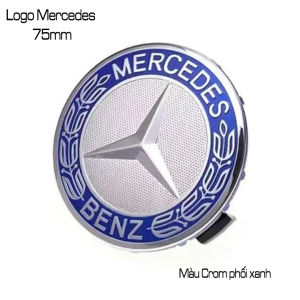 Logo mâm xe Mercedes Chụp mâm xe Mercedes Logo chụp Lazang xe Mercedes. (Loại 75mm) LogoMecxanh75