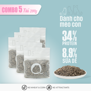 Thức ăn hạt cho mèo PetQ Hạt macaron D10 PetQ 40% protein 90% thịt & dầu cá Chất xơ Không muối ngũ cốc Mọi độ tuổi