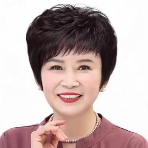 Short Natural Human Hair Full Machine Wigs for Women Fashion Daily Wig Perfect Gift for Mom