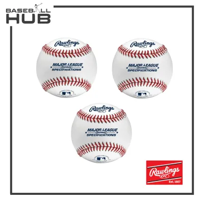 3pcs RAWLINGS Major League ROML Flat Seam 9 inch Round Baseball Ball Adult Leather