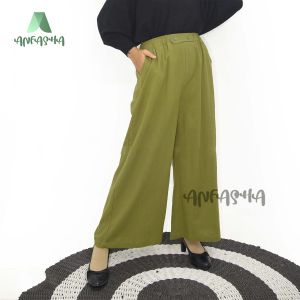 KULOT JASMINE LINEN CRINKLE / Bahan Linen Crinkle - Mode High waist  - Fashion Muslim mode BY TOKO ANFASHA