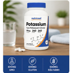 Nutricost Potassium 99mg Từ Potassium Citrate – Hỗ Trợ Cân Bằng Điện Giải 240 Capsules - ✔ Hỗ trợ cân bằng điện giải trong cơ thể ✔ Hỗ trợ chức năng cơ bắp và vận động ✔ Hỗ trợ sức khỏe tim mạch ✔ Giúp duy trì lượng nước và khoáng chất cần thiết