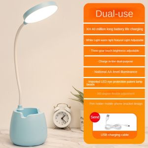JustLiving 1PC Desktop Eye Protector with 3-color Light To Assist MyopiaEquipped with Rechargeable BatteryLED Desk Lamp for ReadingWorking Student Study Dormitory Reading Light Bedroom Night Light