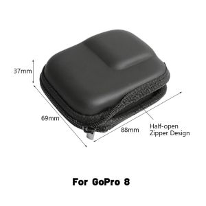 Mini Storage Bag For DJI Action 4 Camera Portable Compact With Hook Buckle Light Case Protective PU Bag For Insta360 ONE R Gopro