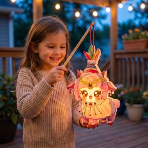 GFNIE4 New Year Sheep Lantern Ancient Chinese Style Cartoon Lamb Luminous Lantern Traditional Handmade LED Lantern Toys Chinese New Year