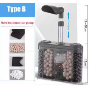 6-IN-1 Air pump Aquarium Submersible Internal Filter Fish Tank Filter Water Filtration Bio-Sponge Fish