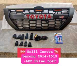 GRILL GERIL Gril Depan Grand Innova Innova Barong 2014-2015 Led Lampu Logo GR Hitam Glossy