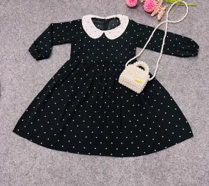Leia - Gaun Anak Perempuan/ Dress Anak Perempuan Polka Panjang Woolpeach Import Premium Untuk Usia 3-9 Tahun