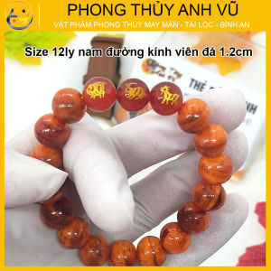 Vòng tay gỗ huyết long tam hợp hợi mão mùi - size 8 10 12ly có thấu quang - có khai quang điểm nhãn may mắn tài lộc - PHONG THỦY ANH VŨ
