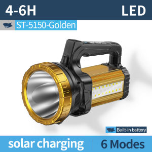 ไฟส่องแคมป์กลางแจ้งกันน้ำแบบ6โหมดไฟฉาย LED ฉลามยิ้ม ST5250ไฟด้านข้างแบบ COB ไฟพลังงานแสงอาทิตย์แบบชาร์จไฟได้