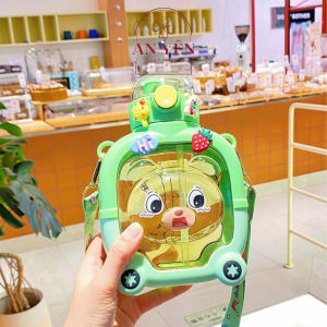 Bình Nước Trẻ Em Hình Vali Gấu Dễ Thương Có Dây Đeo Quai Xách Bình Nước Cho Bé Đi Học Quà 1/6