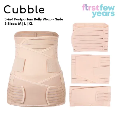 Cubble 3-in-1 Postpartum Belly Wrap (3 Sizes: M L XL) 2 Colors