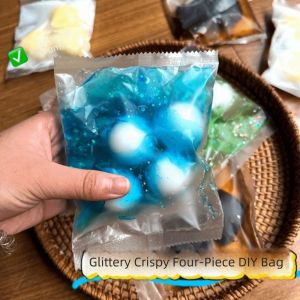 CROSSTIME Round Ball Crispy Handmade Ball Handmade Wax Coating Sensory Dumpling Squishy Creative Crunch Sound Fidget Squeeze Bag Kids Adults