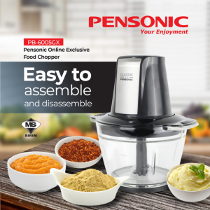 Pensonic GLASS Garlic Chopper Chili Onion Blender Meat Grinder PB-6005GX One Touch Mesin Cili Cawan Kaca
