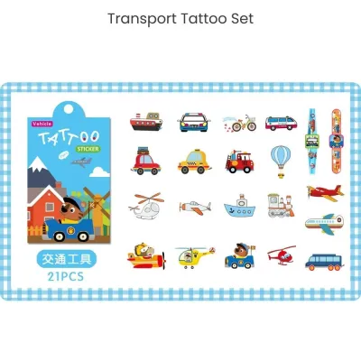 [SG Instock] Kids Cute Cartoon Tattoo Sticker Set Mermaid Princess Unicorn Animal Goodie Bag Gift