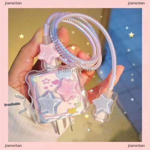 [COD] jiameitan น่ารัก3D ดาวรัก Y2K ขอบ USB สำหรับ iPhone 18 20W สายข้อมูลหัวสายชาร์จเร็ว