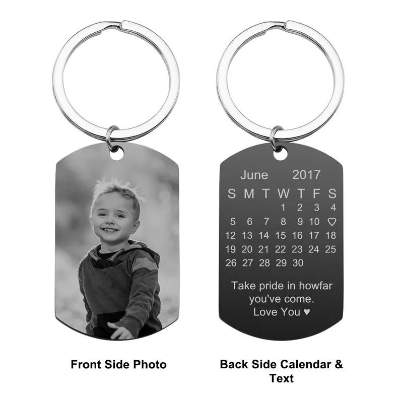 Vnox Personalized Custom Engraving Photo Calendar Date Day