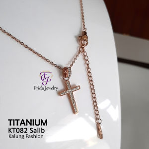 kalung Titanium Nuri Salib Mata Awet Anti Karat Bisa dipakai sehari-hari kt082