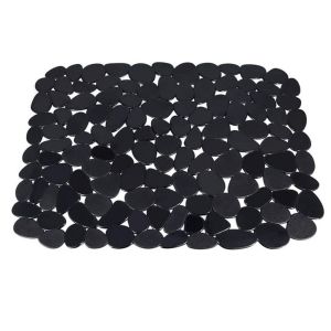 STARKEEPER 3040cm Transparent/Black Plastic Draining Pebble Shape Soft Sink Protector Dinnerware Mat Kitchen Accessory Drying Mat