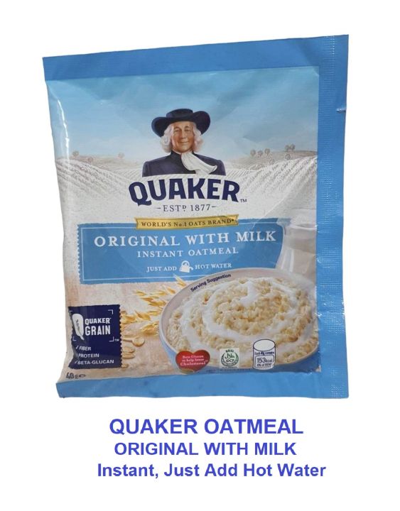 Quaker Oats Original with Milk Instant Oatmeal Just Add Hot Water 33g
