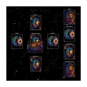 Divinations Tablecloth Mat Table Cover Astrological Oracles Pad Tarots Table Cloth Altars Cloth Board Game Pad