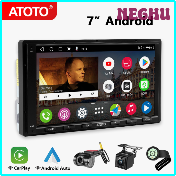NEGHU ATOTO A6PF 7 Double 2 Din วิทยุติดรถยนต์ Android ไร้สาย Carplay ...