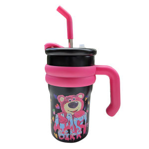 Media แก้วเก็บความเย็น แก้วเก็บเย็นน่ารัก 500ml มีด้ามจับ พกพาสะดวก ลายการ์ตูนน่ารัก แก้วน้ำเก็บความเย็นเด็ก แก้วน้ำเก็บอุณสแตนเลส316  มีความแข็งแรงทนทาน ของขวัญเด็ก