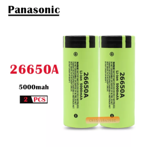 1Pair Panasonic 26650 Battery 3.7V 5000mAh Li ion 26650A Rechargeable for Flashlight Tools