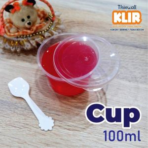 Gelas puding plastik 100150 ml + tutup / Puding cup / tempat puding / cup plastik thinwall klir 25pcs / Puding cup kuat dan anti jamur