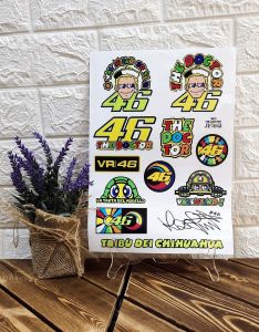 Sticker 46 Valentino Rossi The Doctor Universal Sticker Helmet Motor Car Universal Size A4 Sticker HP Latex Print*4613