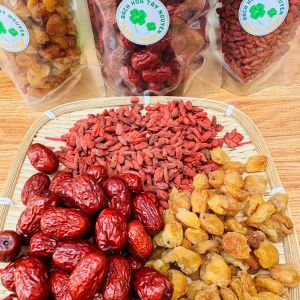 Combo 500gr Táo Đỏ Nhược Khương+ 100gr Long Nhãn + 100gr Kỉ Tử Dùng Pha Tra Nấu Chè