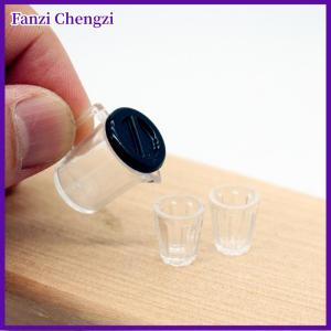 Fanzi บ้านตุ๊กตาชุดถ้วยน้ำใส1 12ตุ๊กตาบ้านจิ๋วเฟอร์นิเจอร์ครัวอุปกรณ์ประกอบฉากก่อสร้างฉากไมโคร