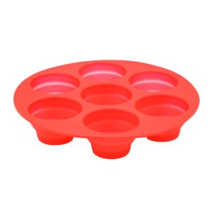 INTOONE 7 Cups Air Fryer Muffin Pan 6.9" Round Food-Grade Silicone Air Fryer Baking Mold  Heat Resistant Nonstick Silicone Muffin Pan Compatible with 3.55.8l Fryers