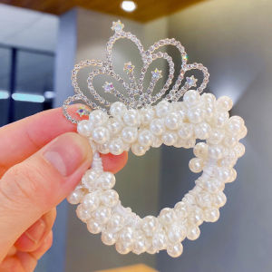 Gratis Ongkir - Ikat Rambut Anak Perempuan Model Mahkota Mutiara / Karet Rambut Cantik Gaya Korea