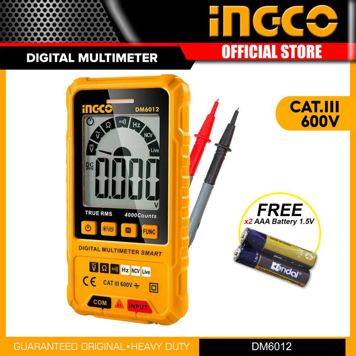 INGCO DM6012 Digital Multimeter with NonContact Voltage Detection Mode