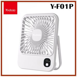 Yoobao Y-F01P Mini Hand Held Portable Rechargeable Noiseless Cooling Fan with Stand 10000mAh Easy to Carry