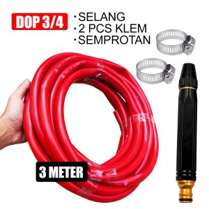 DADIDU Set Semprotan Cuci Motor Mobil Taman Selang Dop Elastis Semprotan New Upgrade Lurus Hitam / Semprotan Kuningan New Upgrade Selang Taman Selang Cuci Kendaraan Paket Semprotan Cuci Motor
