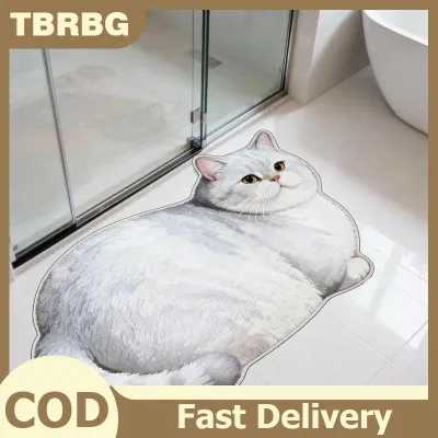 TBRBG เสื่อห้องน้ำแมว3D กันลื่นซับน้ำได้ดีแห้งเร็วเหมาะสำหรับตกแต่งห้องน้ำ