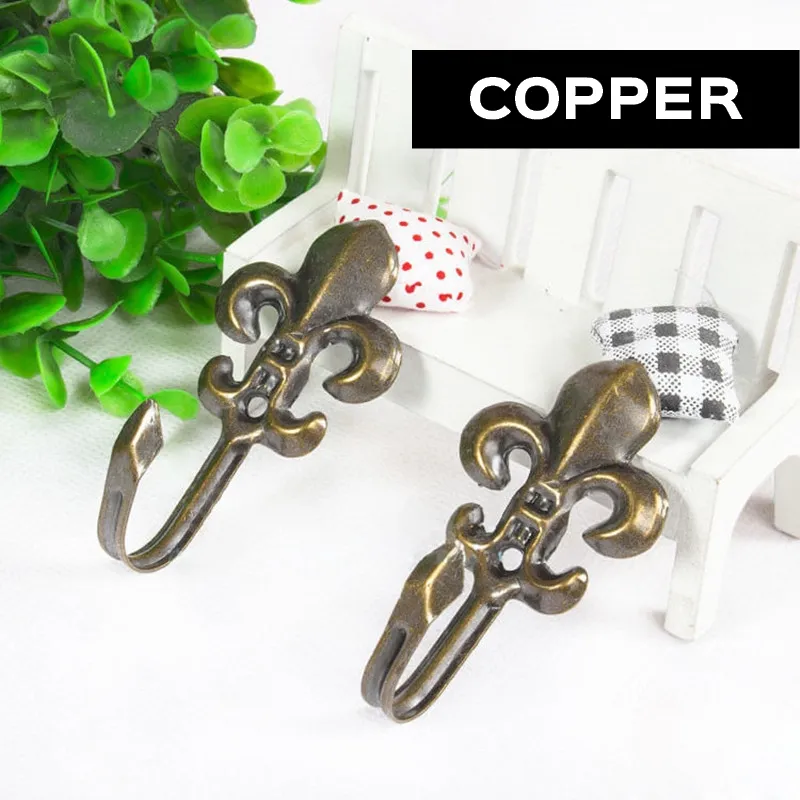 Ailejia Pair Vintage Decorative Wall Hooks - Golden Rose Design, Zinc Alloy, Hold Up To 30kg - View #3