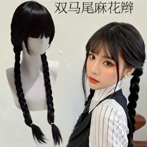 假发女长直发麻花辫空气刘海蓬松全头套假发