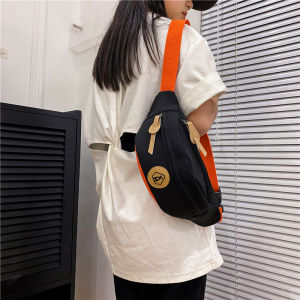INS Japanese Harajuku Simple Pure Color Fashion Sport Outdoor High Quality Nylon Waist Chest Bag