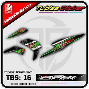 Sticker Striping Variasi Beat Deluxe/Street - Stiker Striping Motor Beat Deluxe/Street. TBS.16