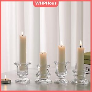 WHPHous Glass Candle Holder Novelty Nordic Decor Candlestick Romantic Candle Stand Desk Accessories Wedding Centerpieces Ornaments Gifts