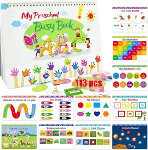 112pcs Preschool Busy Book Montessori Educational Activity Educational Children Reusable Material Sticker