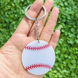 [COD]  Creative keychain acrylic football baseball basketball rugby keychain volleyball sports gift