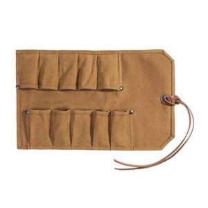 Tool Roll Heavy Duty Small Tool Bag Tool Pouch Waxed Canvas for Chisels Hammer Camping Pocket Gouges Tool Storage Bag