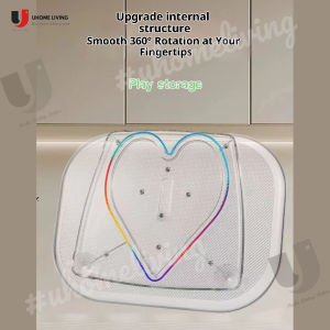 [SG Stock] 360° Rotating Refrigerator Turntable Organizer Rectangle Clear Spice Rack Kitchen Cabinet Storage Tray 旋转收纳盘