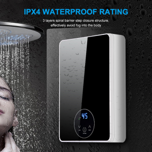 SRUE Touchscreen Instant Electric Shower Heater Thermostat with Self-Modulating Technology and Energy-Saving LCD Display Shower Heater