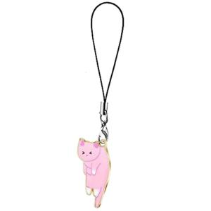 Stylish Phone Strap Metal Cat Charm Mobile Phone Pendant Chain Anti-lost Lanyard Bag Keychain Backpack Decorations