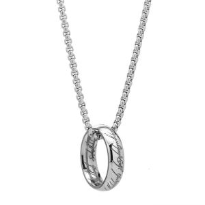 Nhẫn ngón tay cổ điển Mặt dây chuyền Titaniums Thép Neckchain Phụ Nữ Người Đàn Ông trang phục hàng ngày dây chuyền chạm xương quai xanh Phụ Kiện